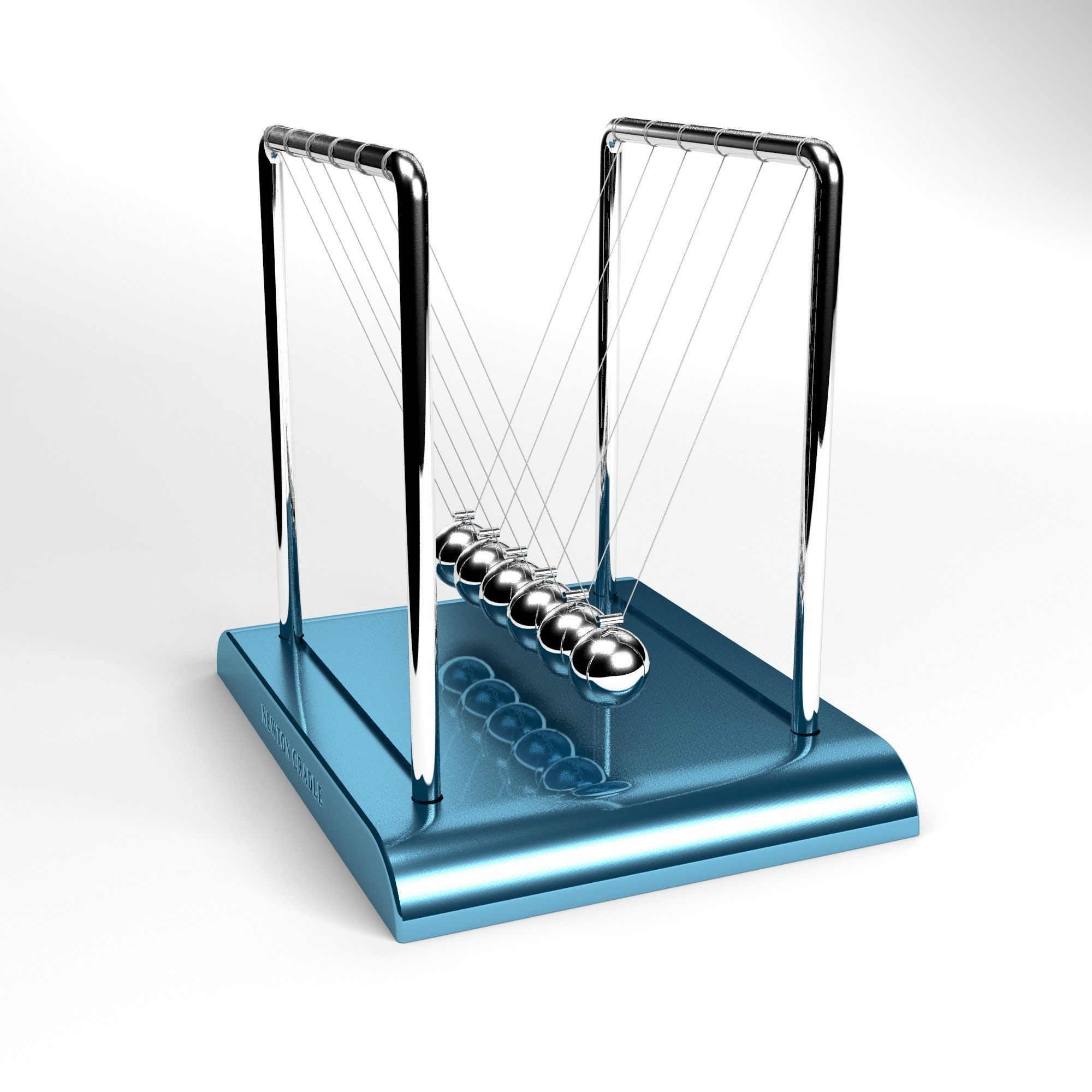 NewtonCradle02 cylindrical balancing pendulum 3D model_4