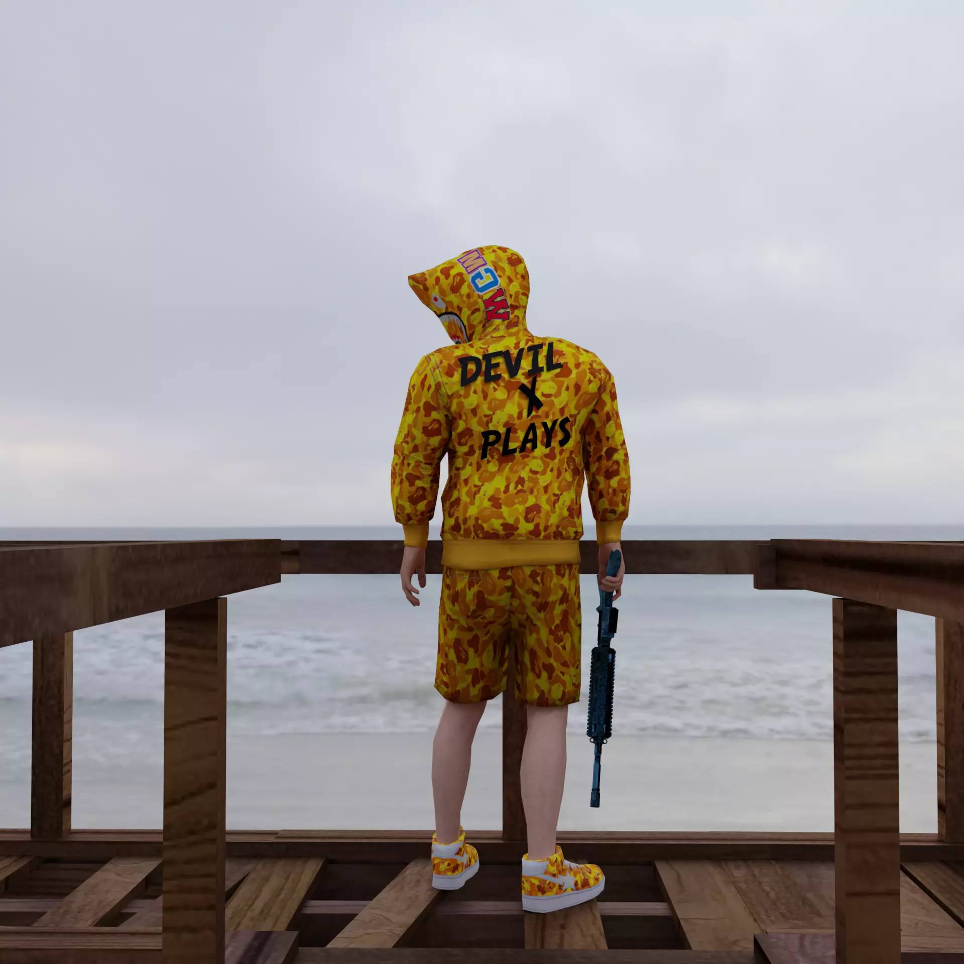 PUBG MOBILE BAPE SUITE 3D FBX MODEL 3D model_0