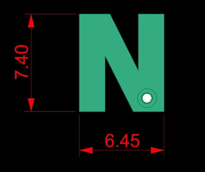 Alphabet N Pendant  3D print model_2