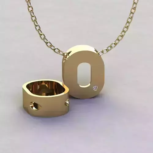 Alphabet O Pendant  3D print model