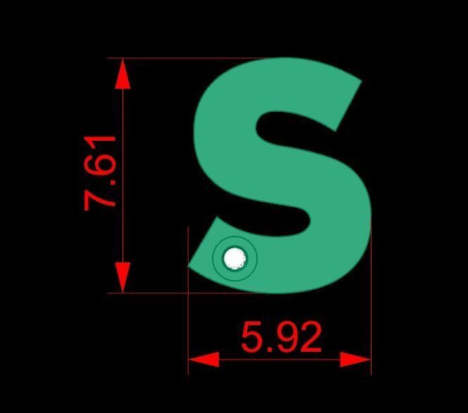 Alphabet S Pendant  3D print model_2