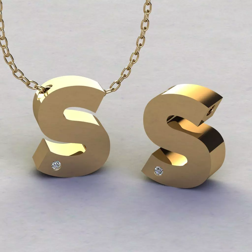 Alphabet S Pendant  3D print model_0