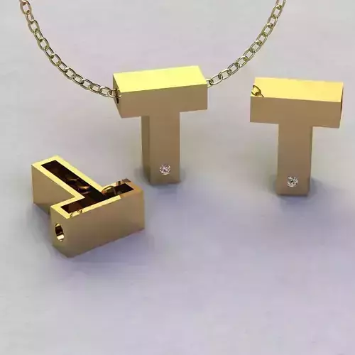  Alphabet T Pendant  3D print model