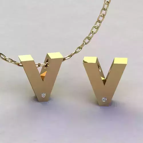 Alphabet V Pendant  3D print model