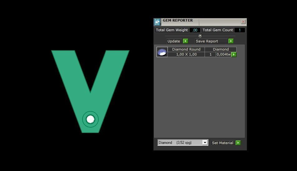 Alphabet V Pendant  3D print model_1