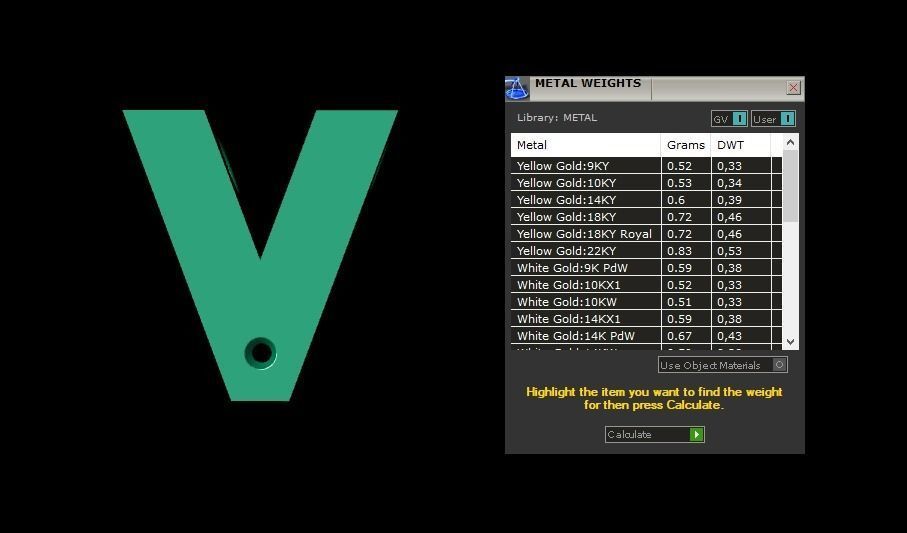 Alphabet V Pendant  3D print model_3