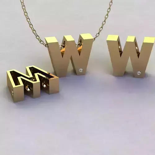 Alphabet W Pendant  3D print model