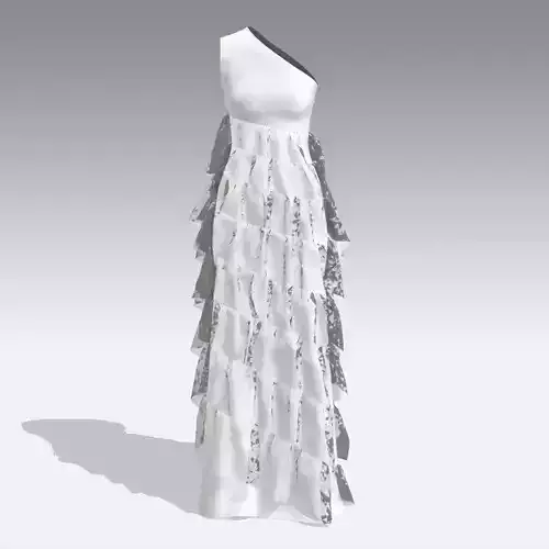 DRESS WHITE RUFFLED VUAL LOOK