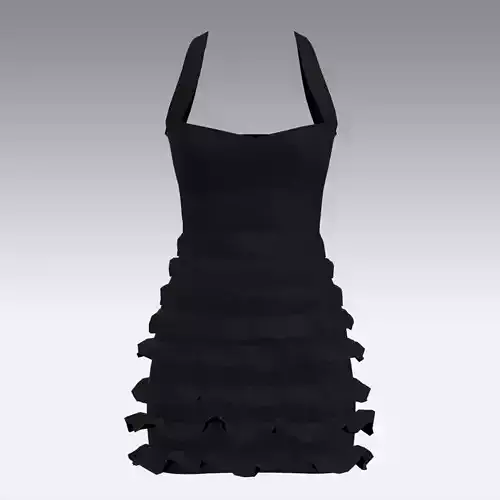 DRESS SMALL RUFFLED SKIRT BLACK