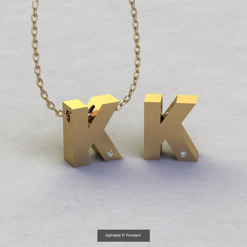 Pendant alphabet from a to z 3D print model 3D Model Collection_13