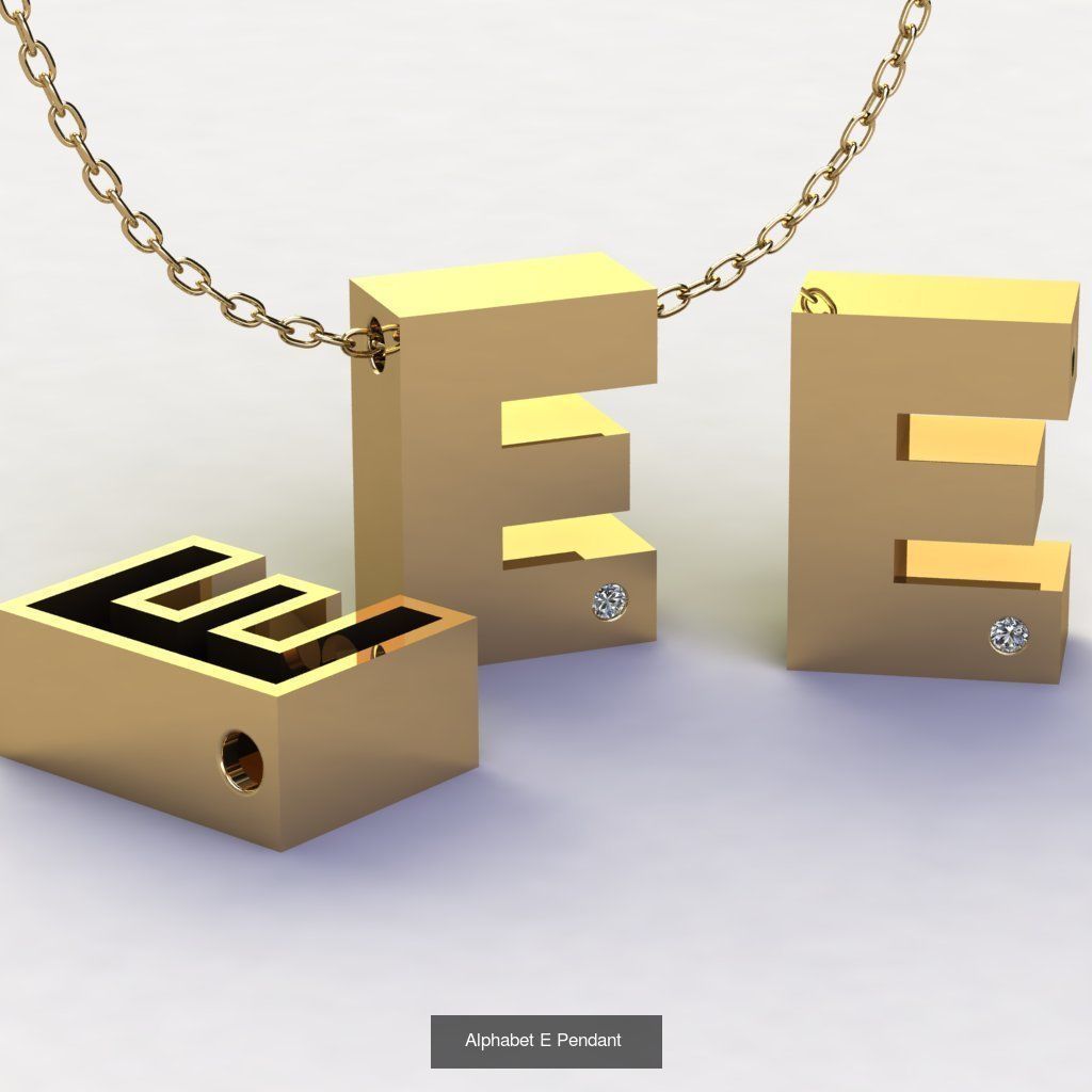 Pendant alphabet from a to z 3D print model 3D Model Collection_7