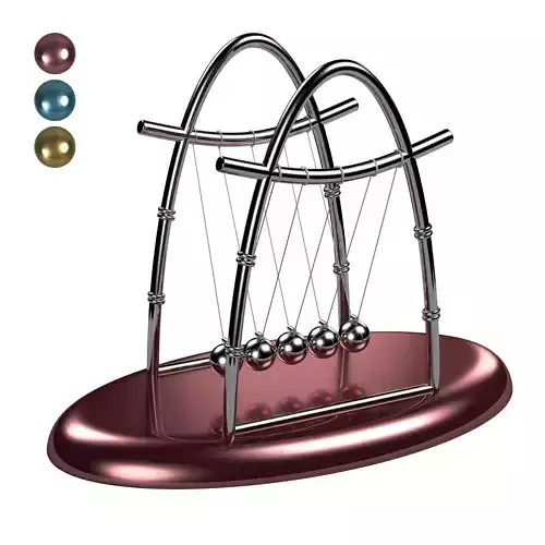 NewtonCradle04 metal cradle with balls Free 3D model