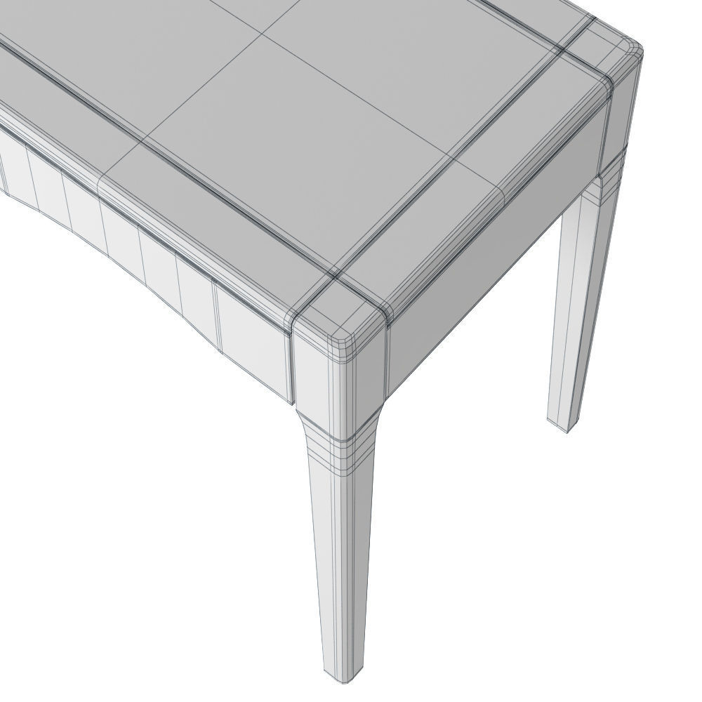 Zara oak bedside table with drawer 3D model_4