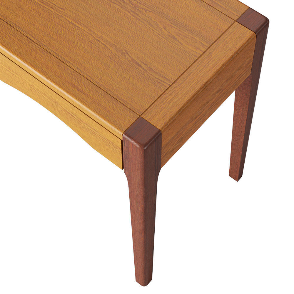 Zara oak bedside table with drawer 3D model_2