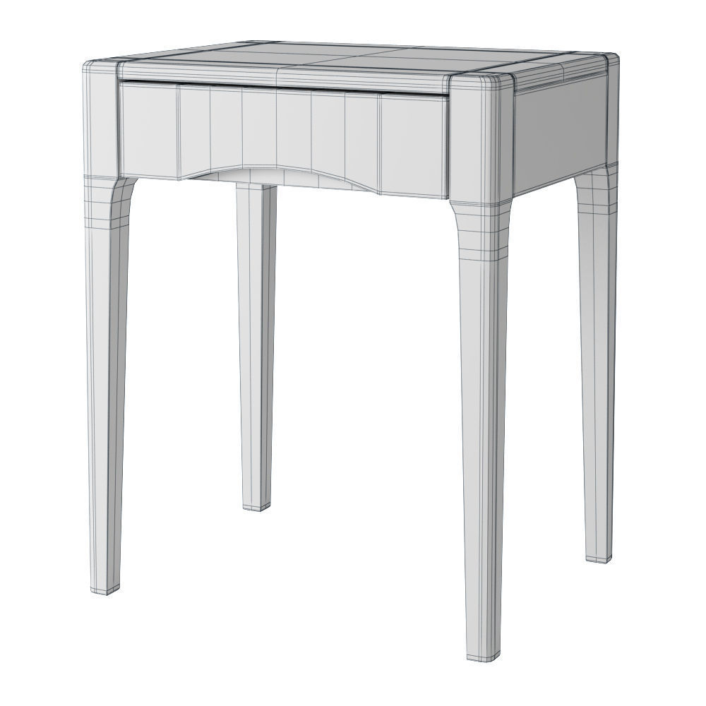 Zara oak bedside table with drawer 3D model_3