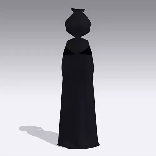 PANELED DRESS BLACK LONG