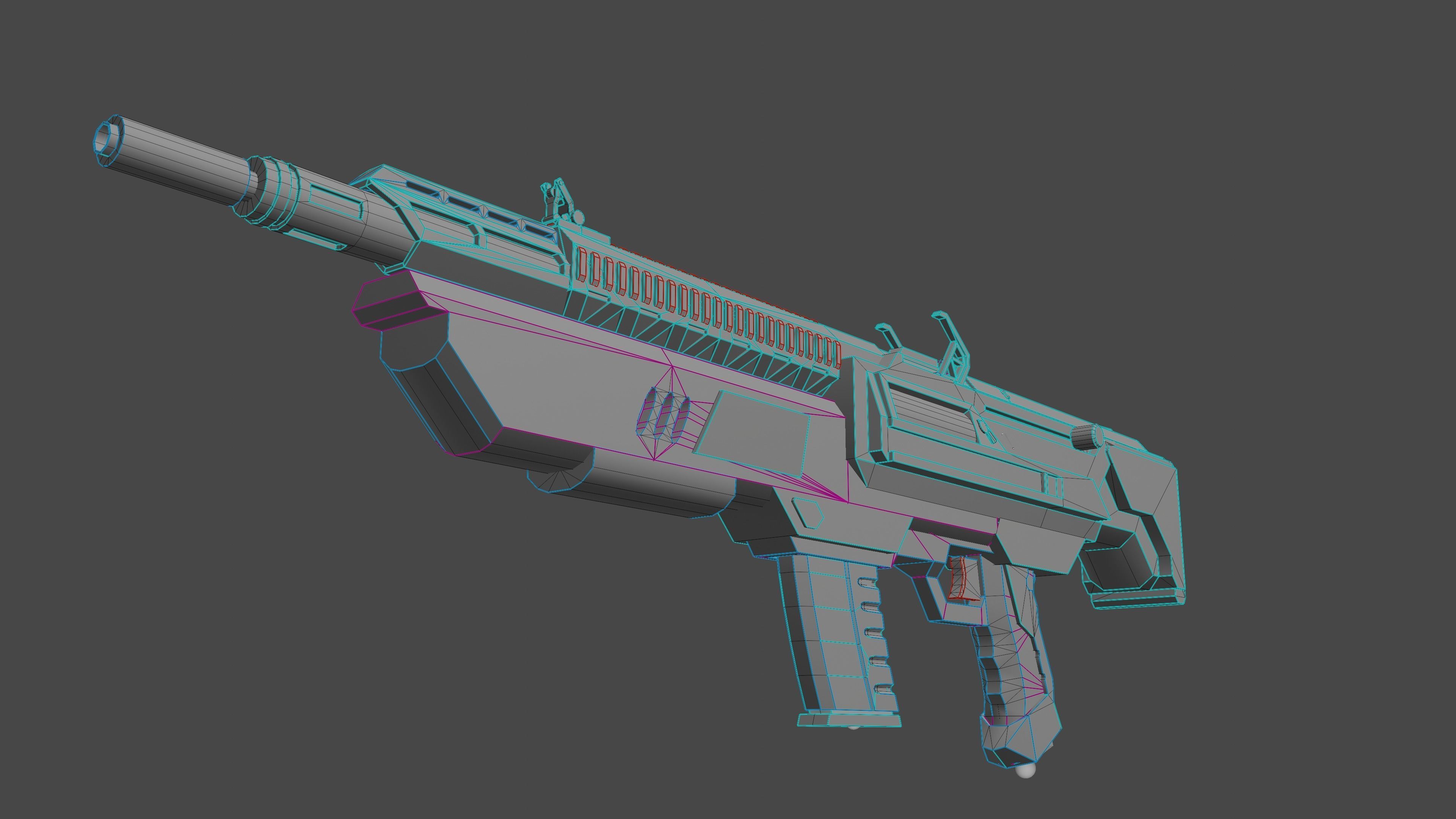 Sci-fi Rifle  Low-poly 3D model_7