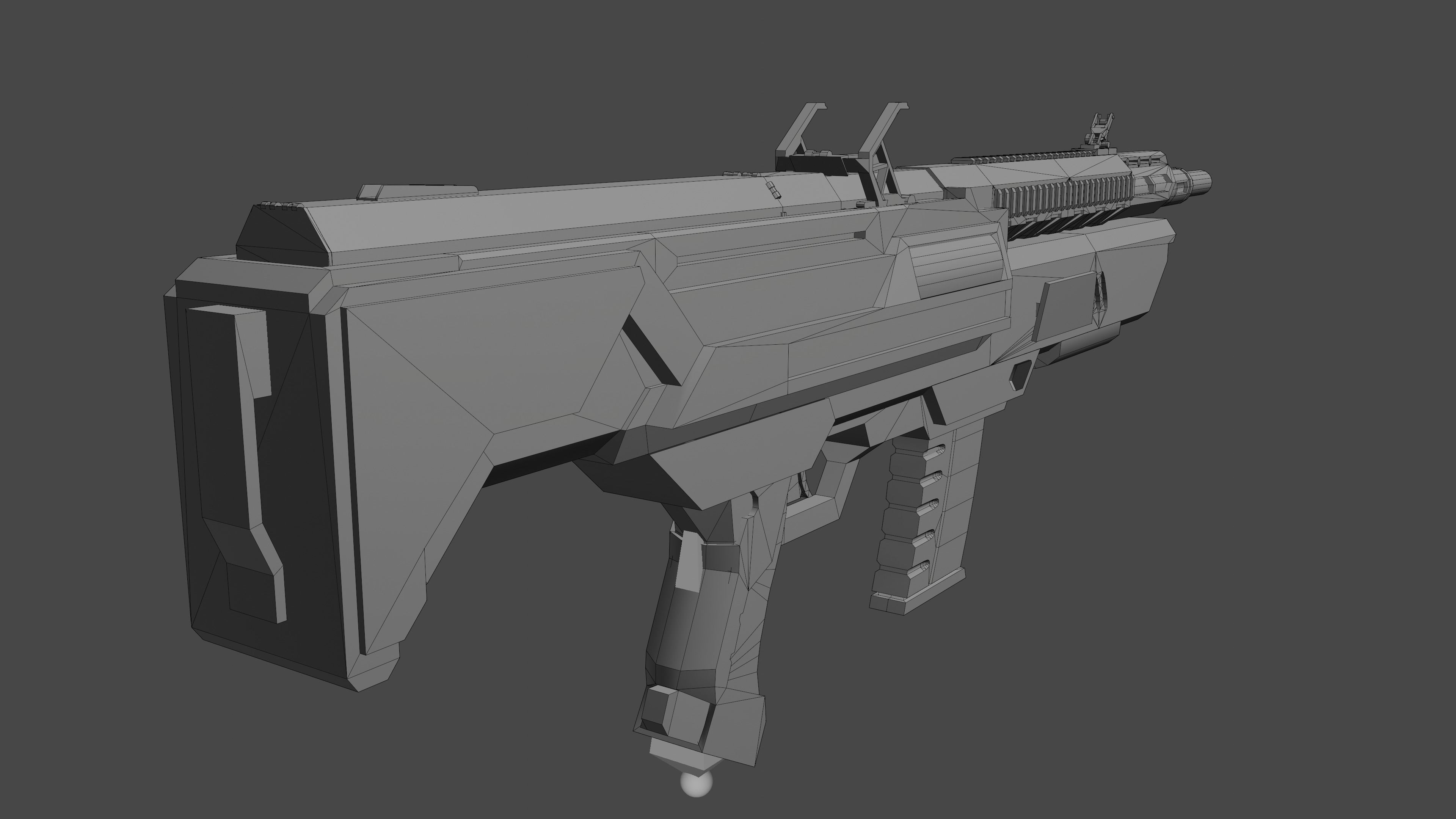 Sci-fi Rifle  Low-poly 3D model_9