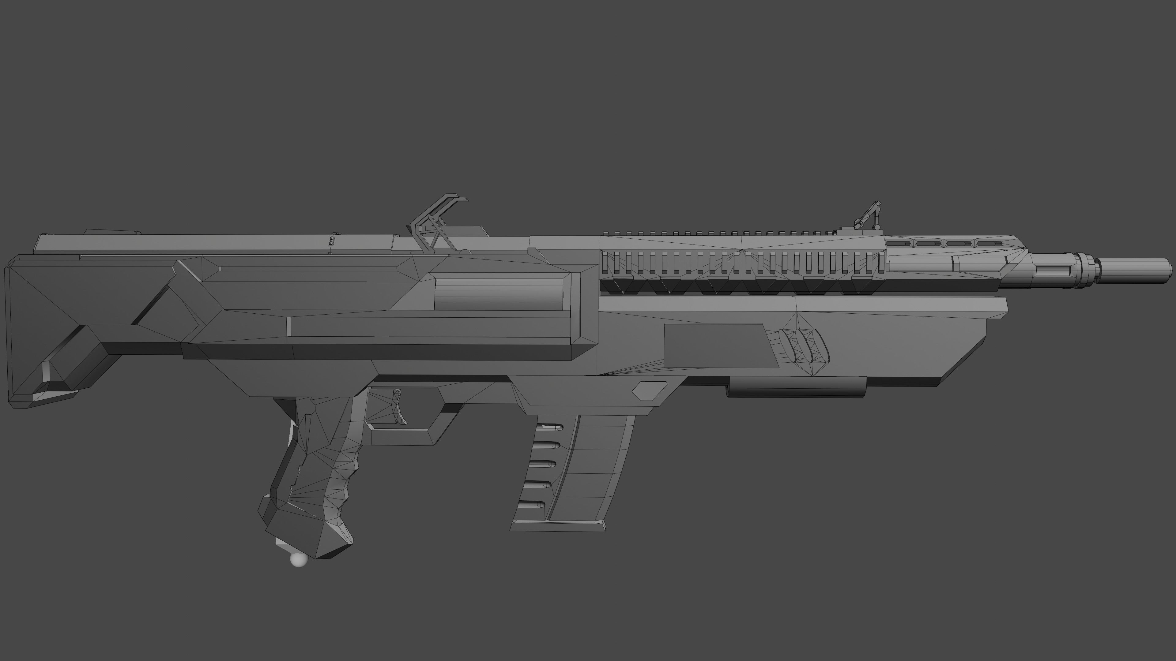 Sci-fi Rifle  Low-poly 3D model_10
