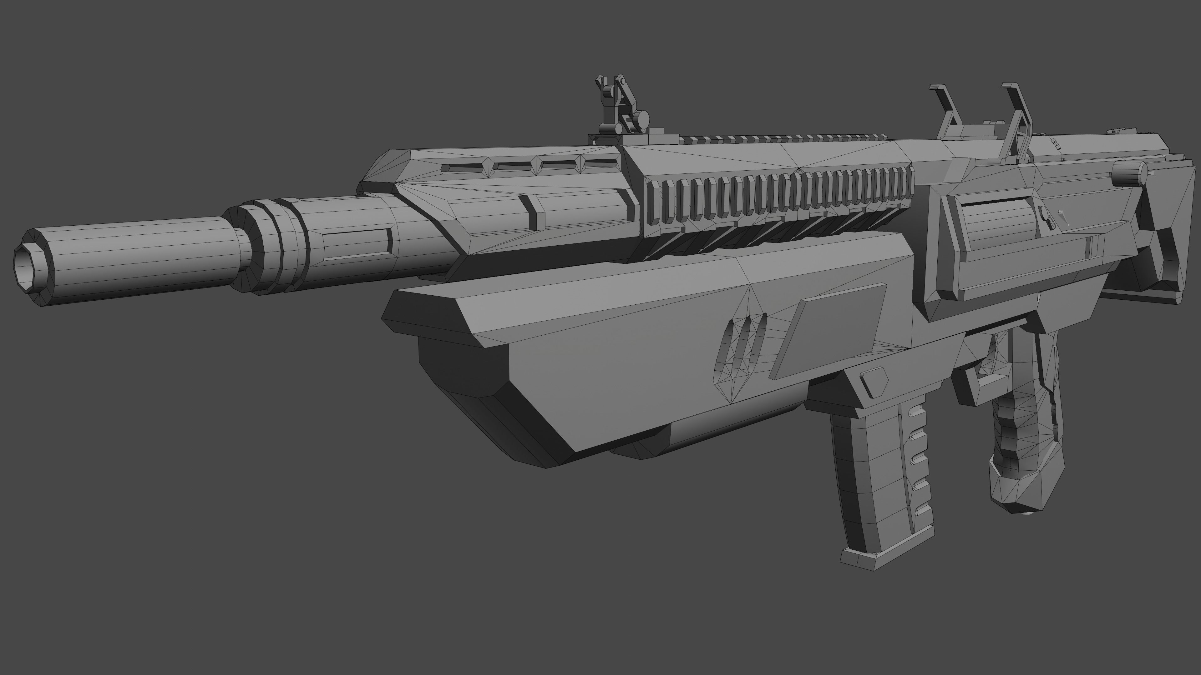 Sci-fi Rifle  Low-poly 3D model_8