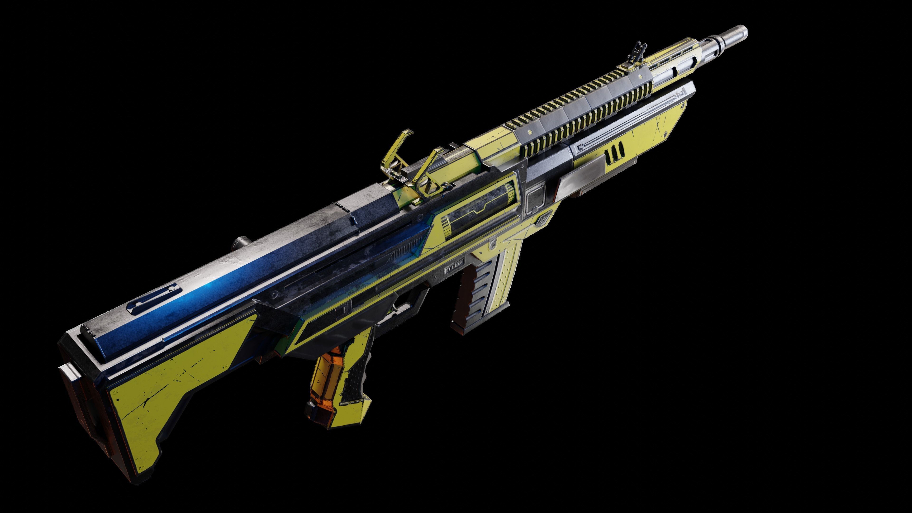 Sci-fi Rifle  Low-poly 3D model_3