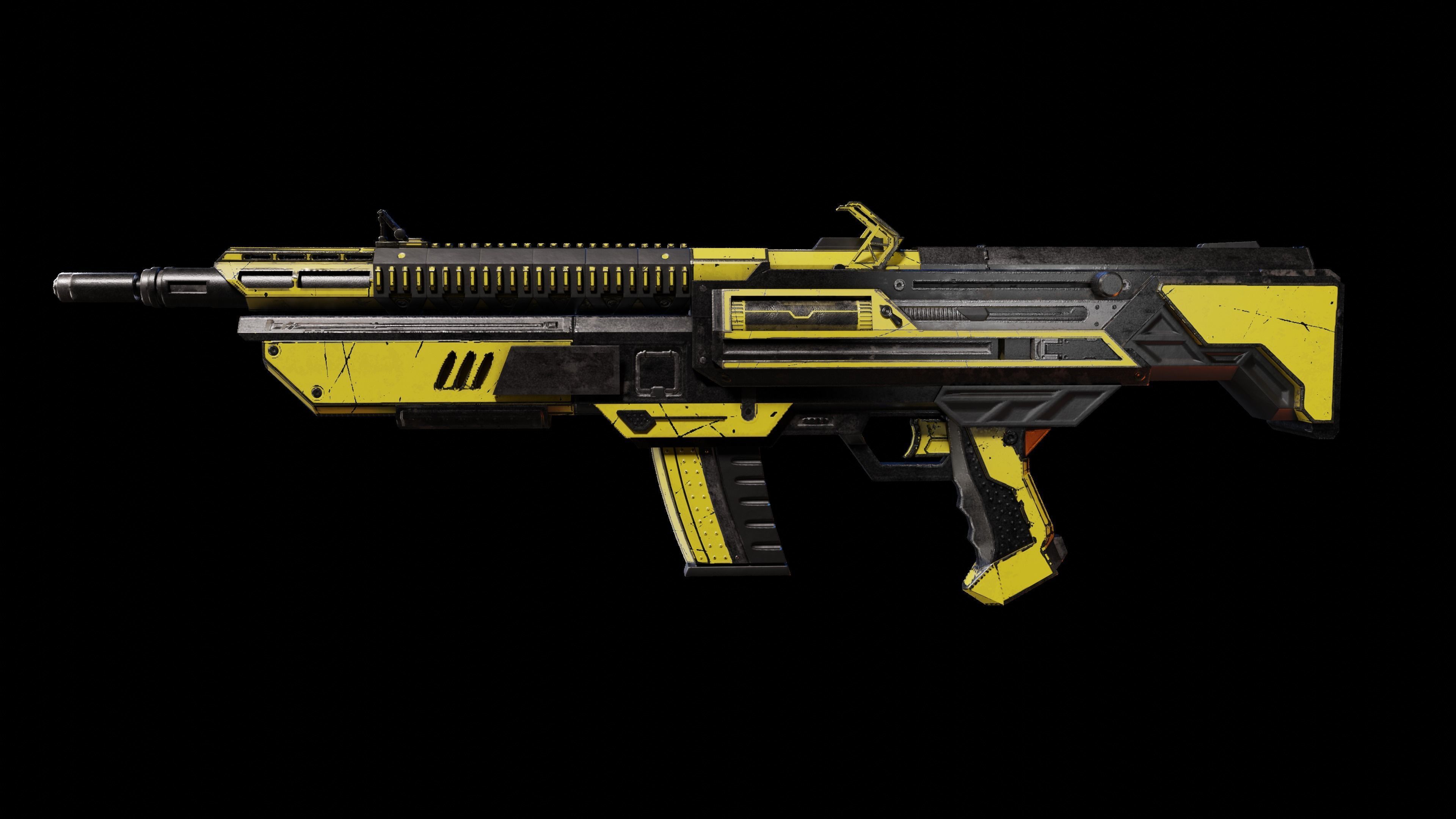 Sci-fi Rifle  Low-poly 3D model_1