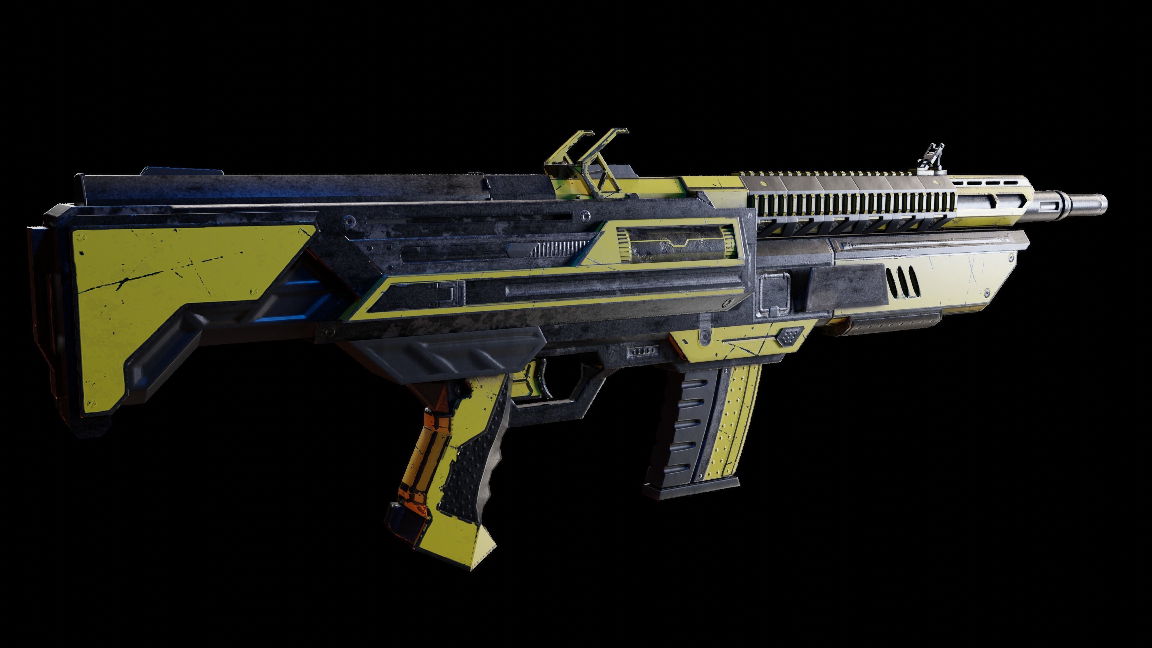 Sci-fi Rifle  Low-poly 3D model_6