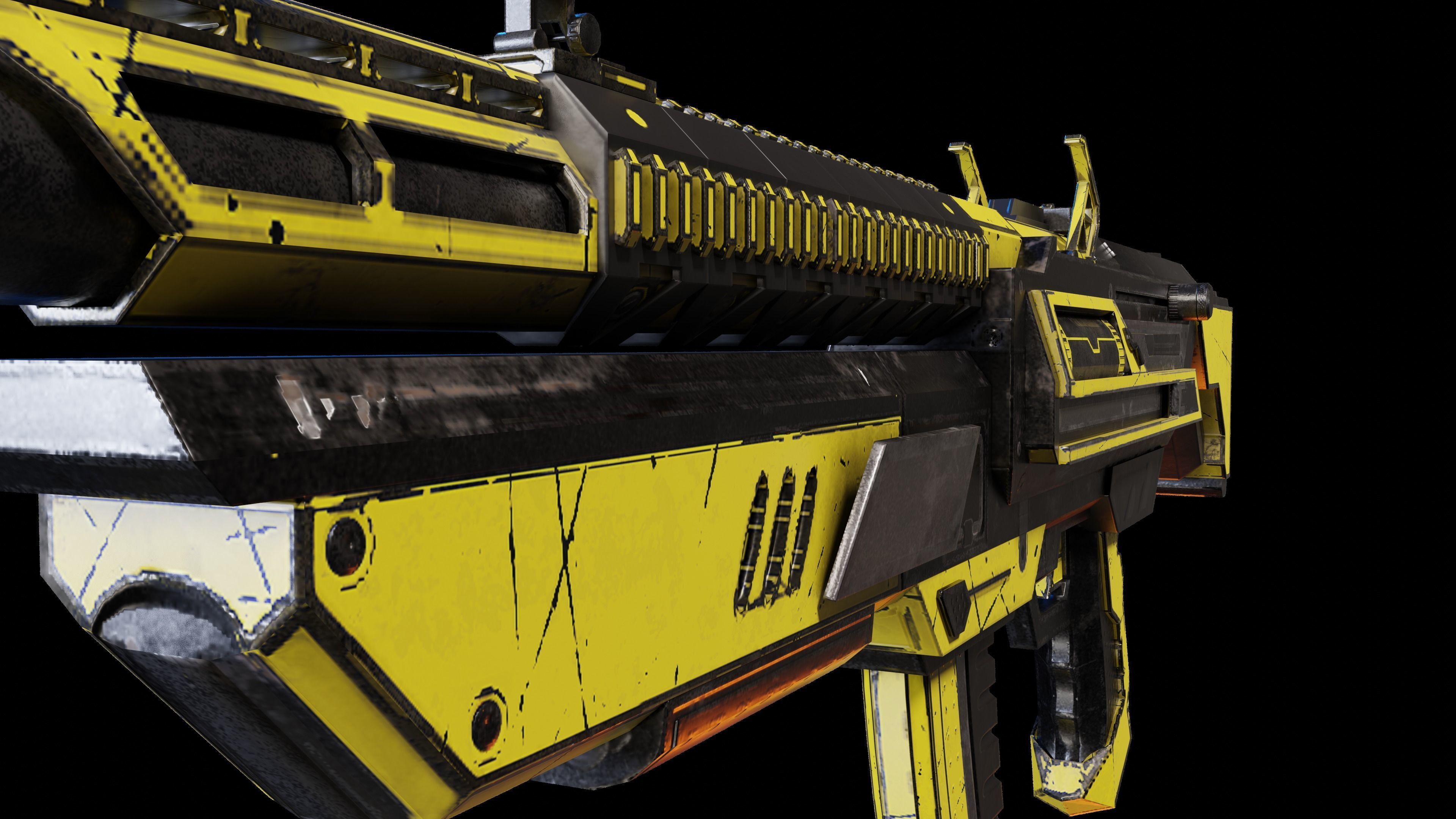 Sci-fi Rifle  Low-poly 3D model_5