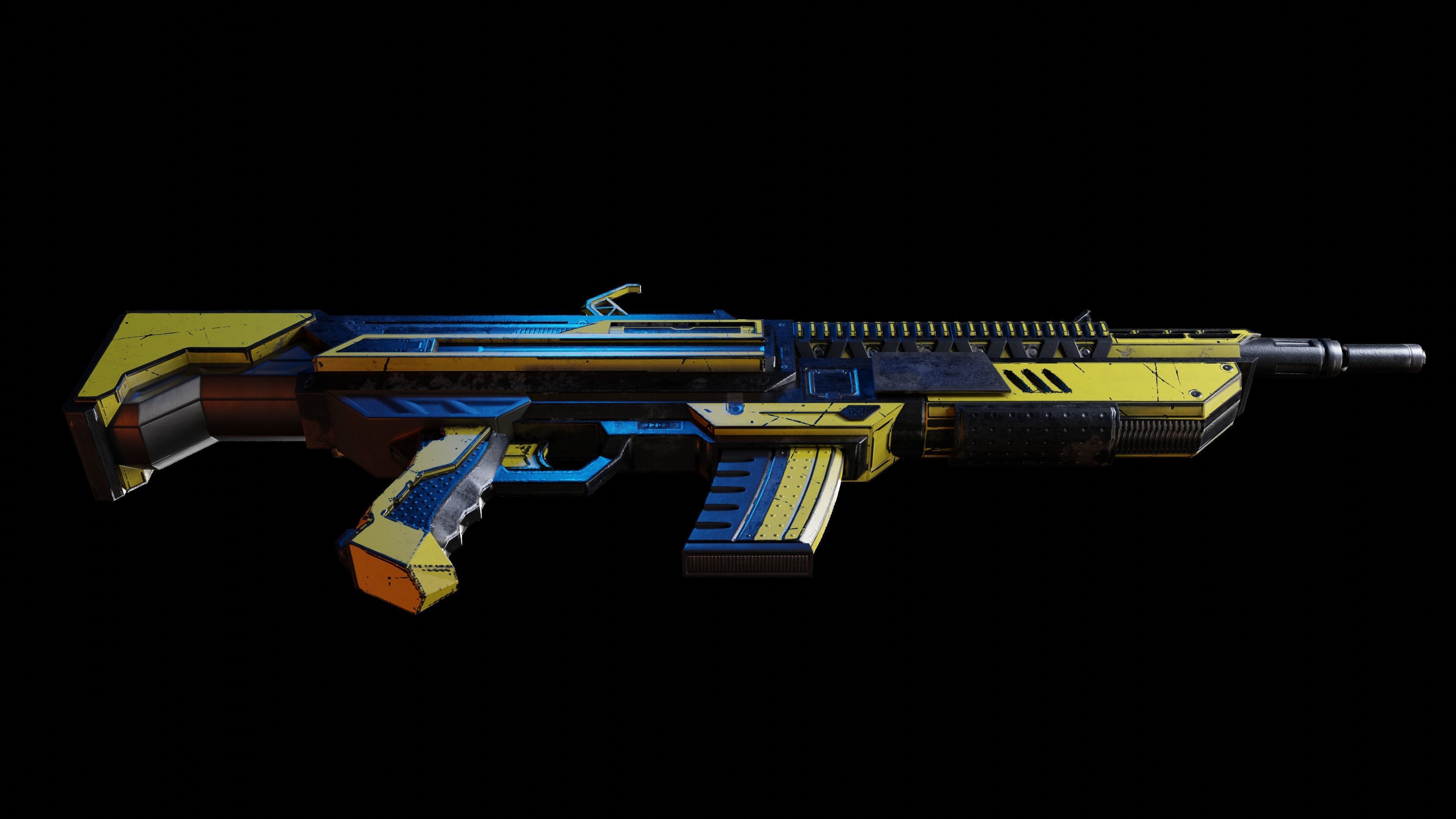 Sci-fi Rifle  Low-poly 3D model_2