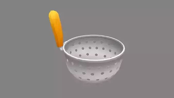 Cartoon kitchenware - colander  - spoon with hole