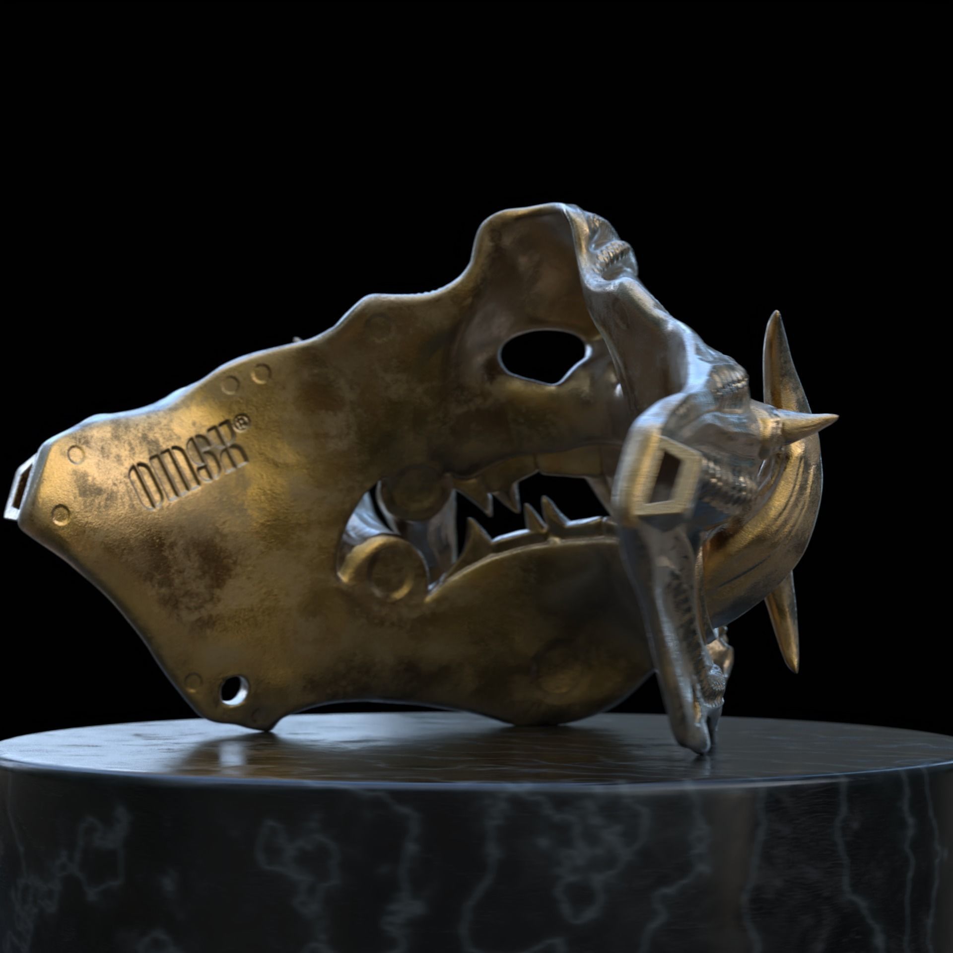 Samurai mask III 3D print model_7