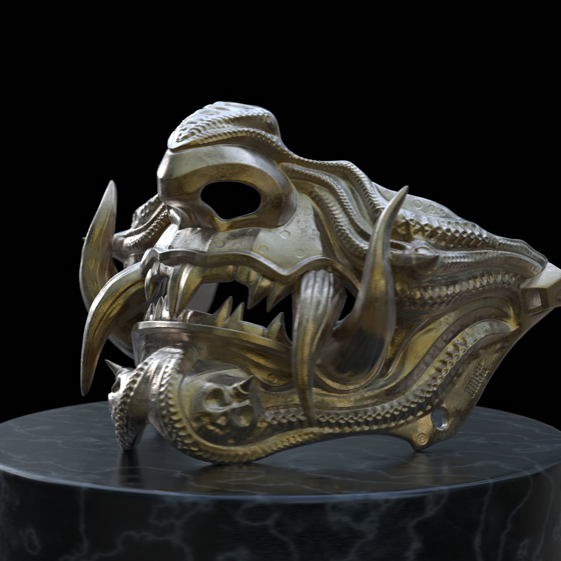 Samurai mask III 3D print model_6
