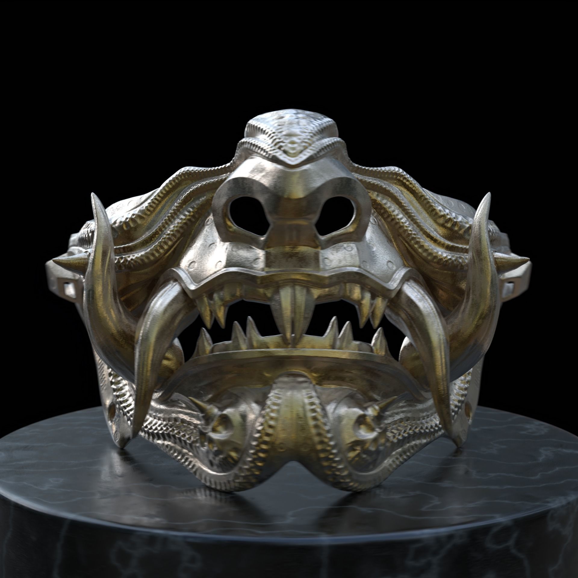 Samurai mask III 3D print model_5