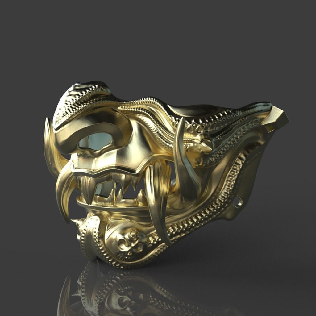 Samurai mask III 3D print model_8