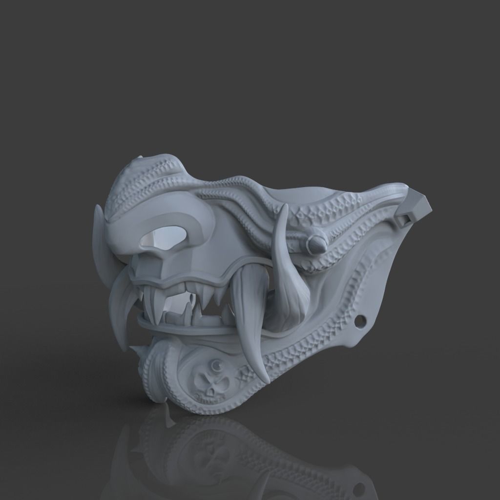 Samurai mask III 3D print model_10