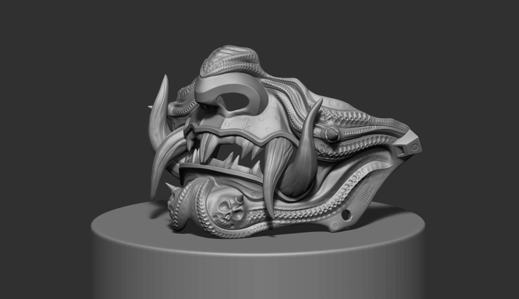 Samurai mask III 3D print model_2