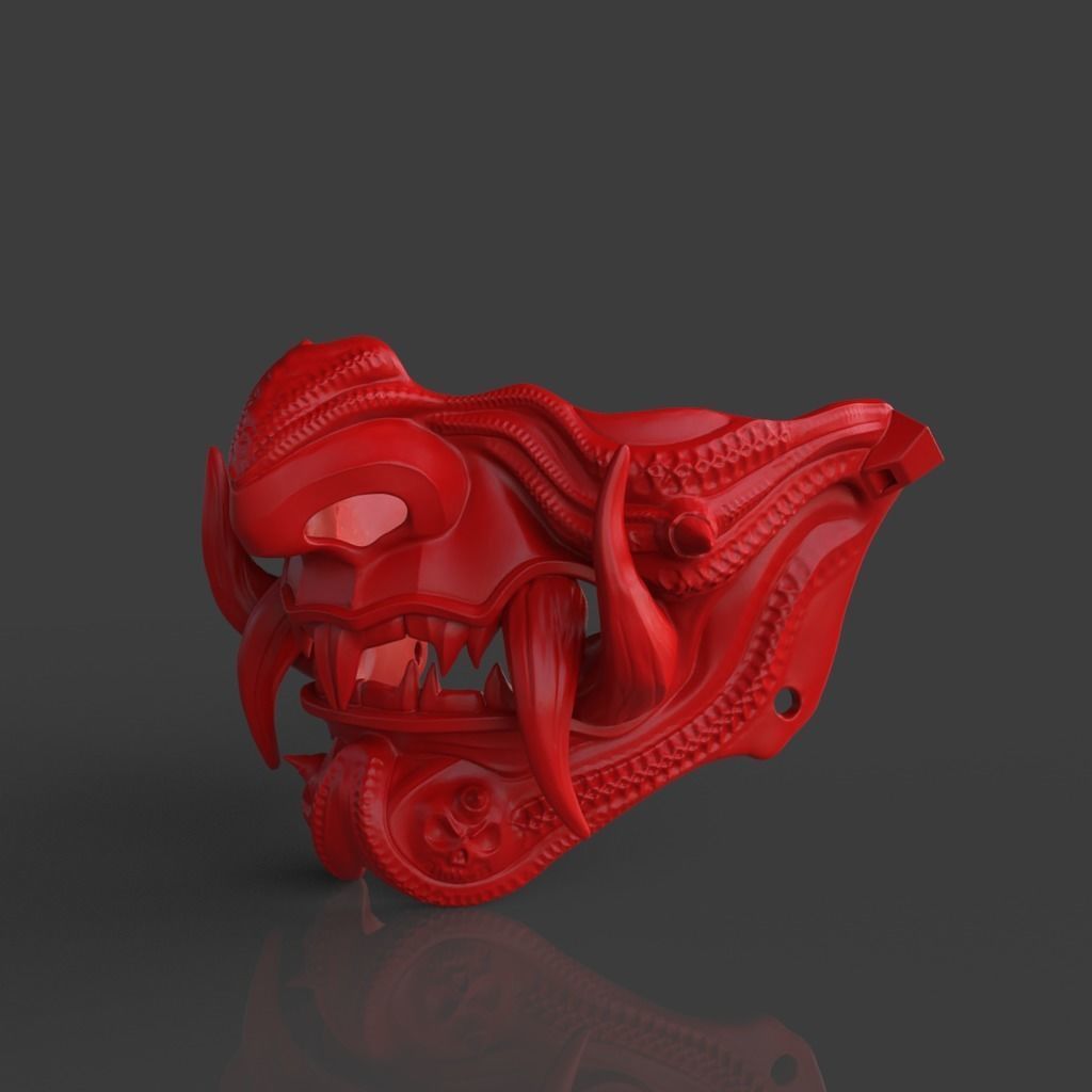 Samurai mask III 3D print model_11
