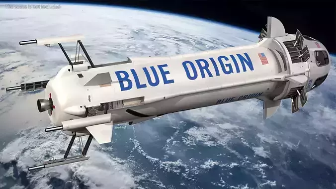 Blue Origin New Shepard Rocket Booster with Crew Capsule
