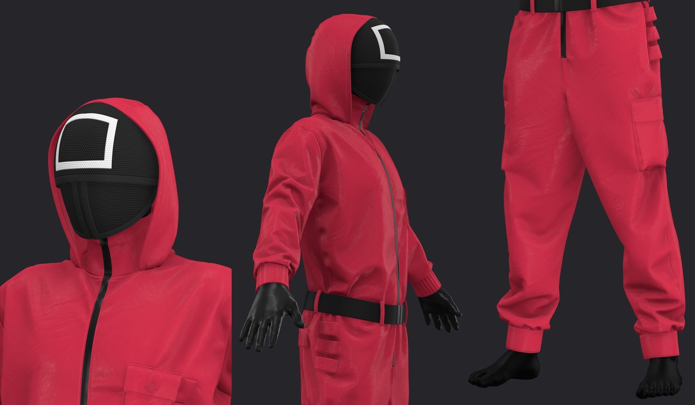 SQUID GAME JUMPSUIT genesis 8 highpoly 3D model_2