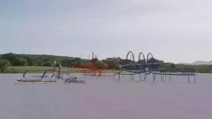 THREE Rollercoaster 3D Model Collection