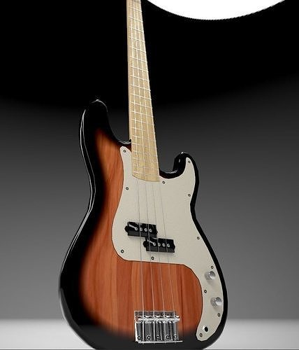  Bas-guitar Low-poly 3D model