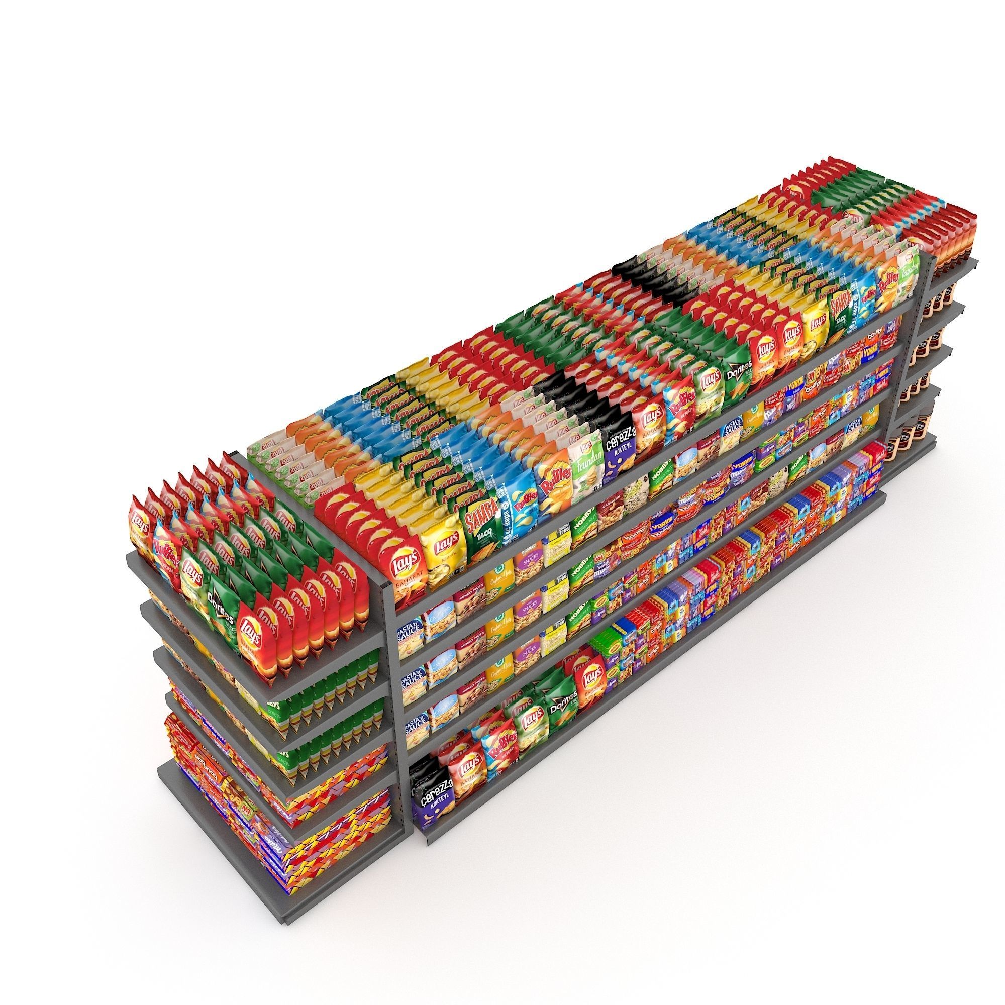 3D nuts and chips store model Low-poly 3D model_2