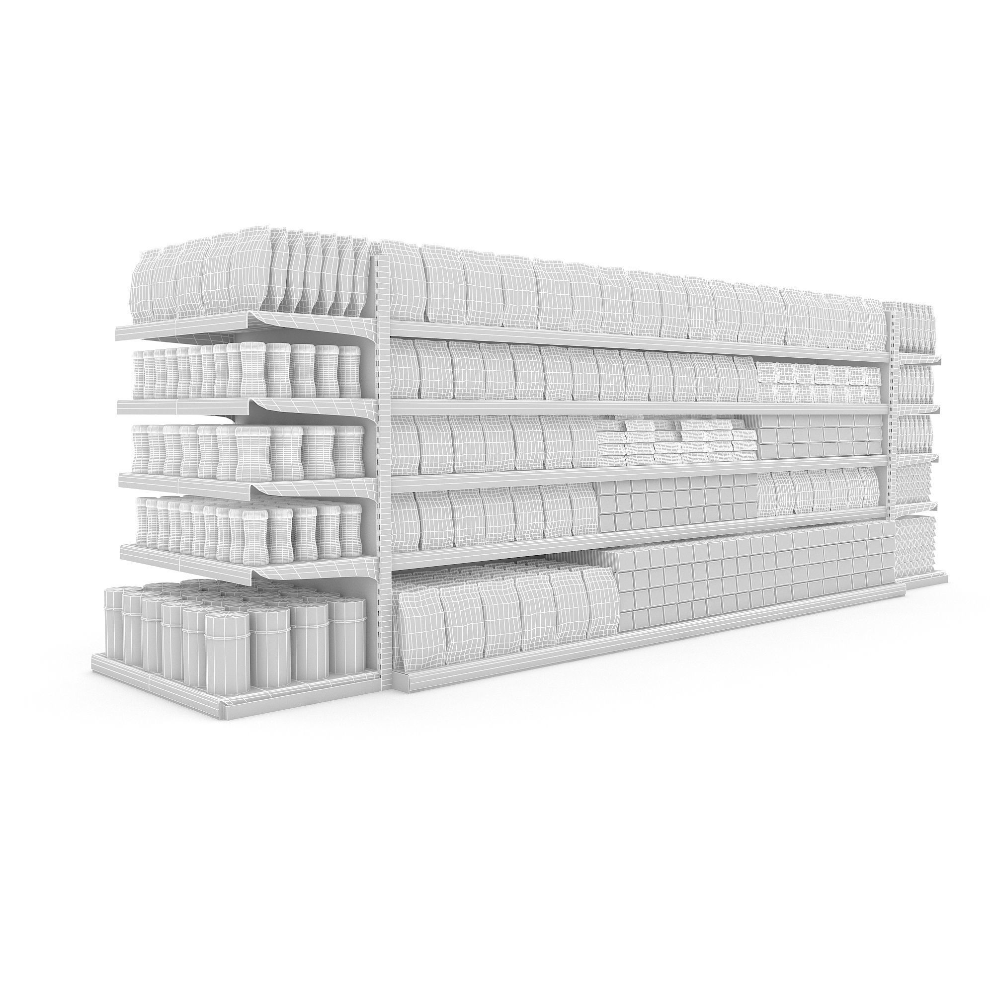 3D nuts and chips store model Low-poly 3D model_3