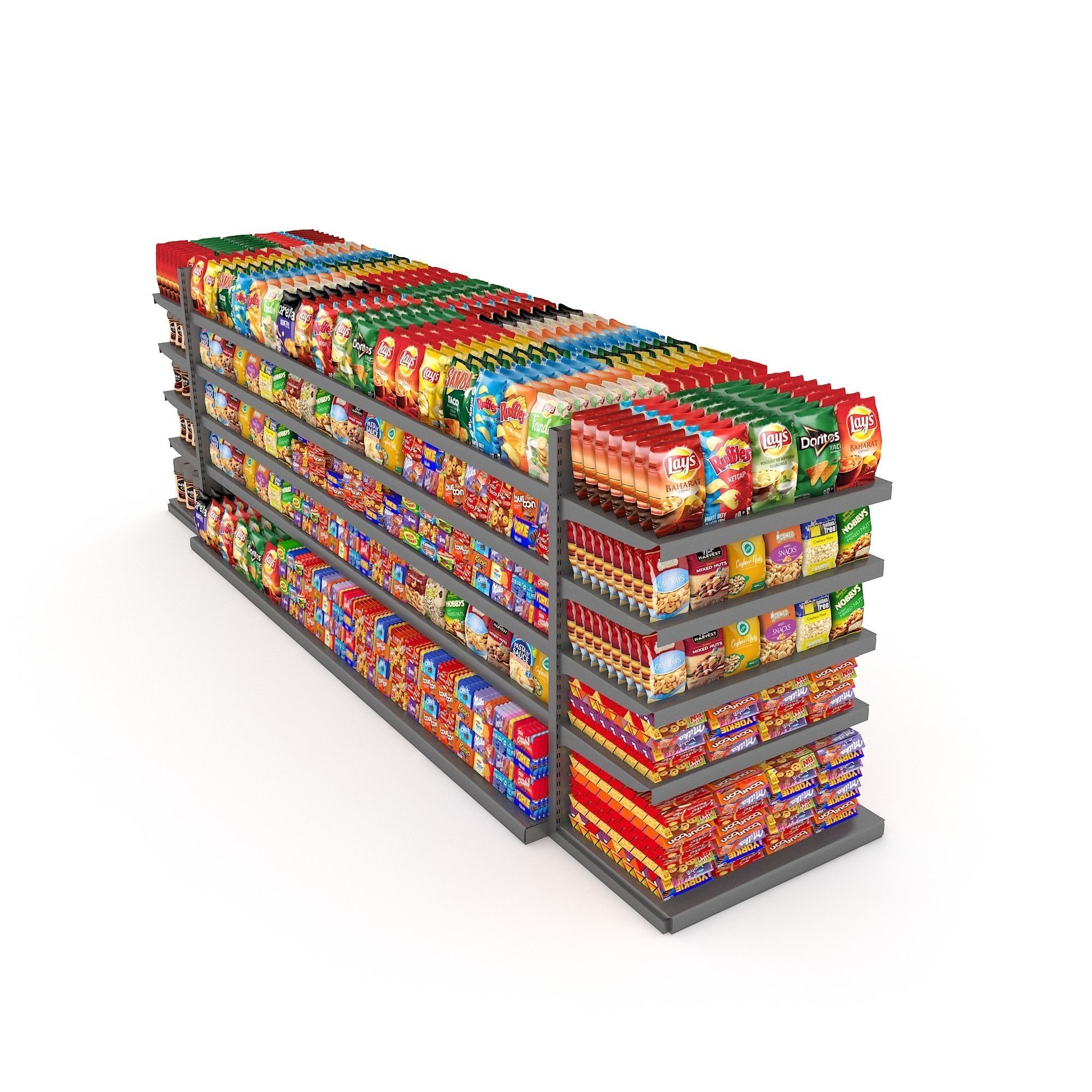 3D nuts and chips store model Low-poly 3D model_1