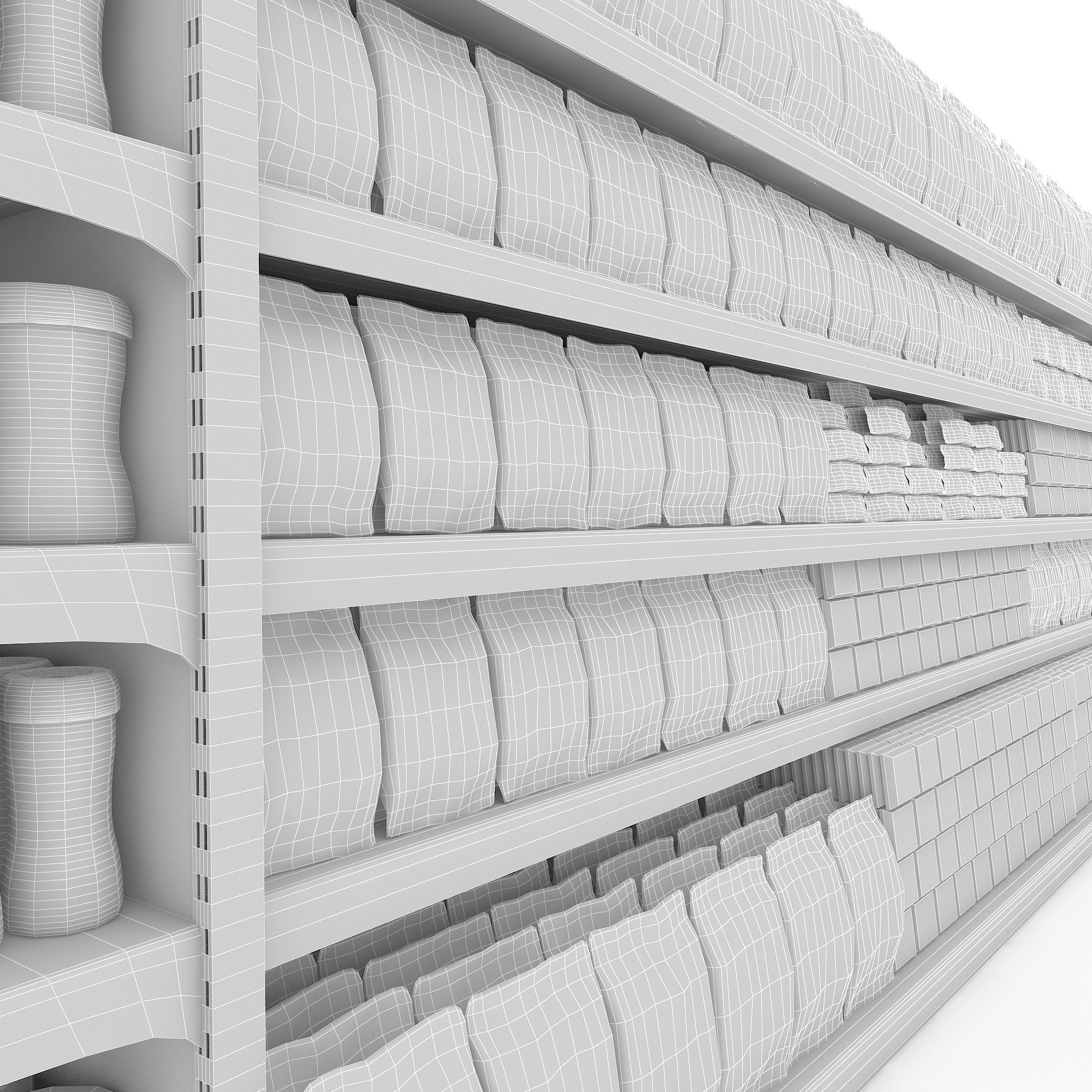 3D nuts and chips store model Low-poly 3D model_6