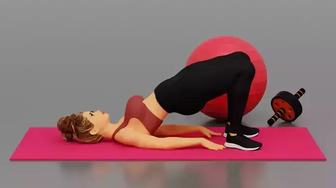 Fitness woman doing half bridge pose 