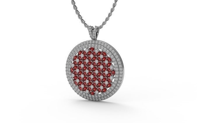 Pendant oval in rose gold 3D print model
