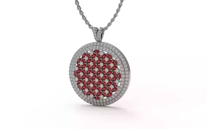 Pendant oval in rose gold 3D print model