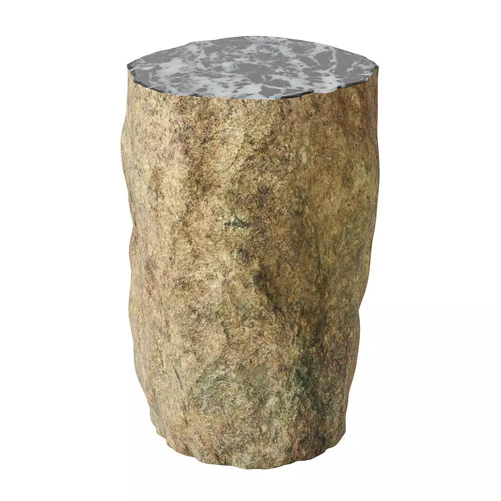 Small Side Table in Solid Stone 3D model