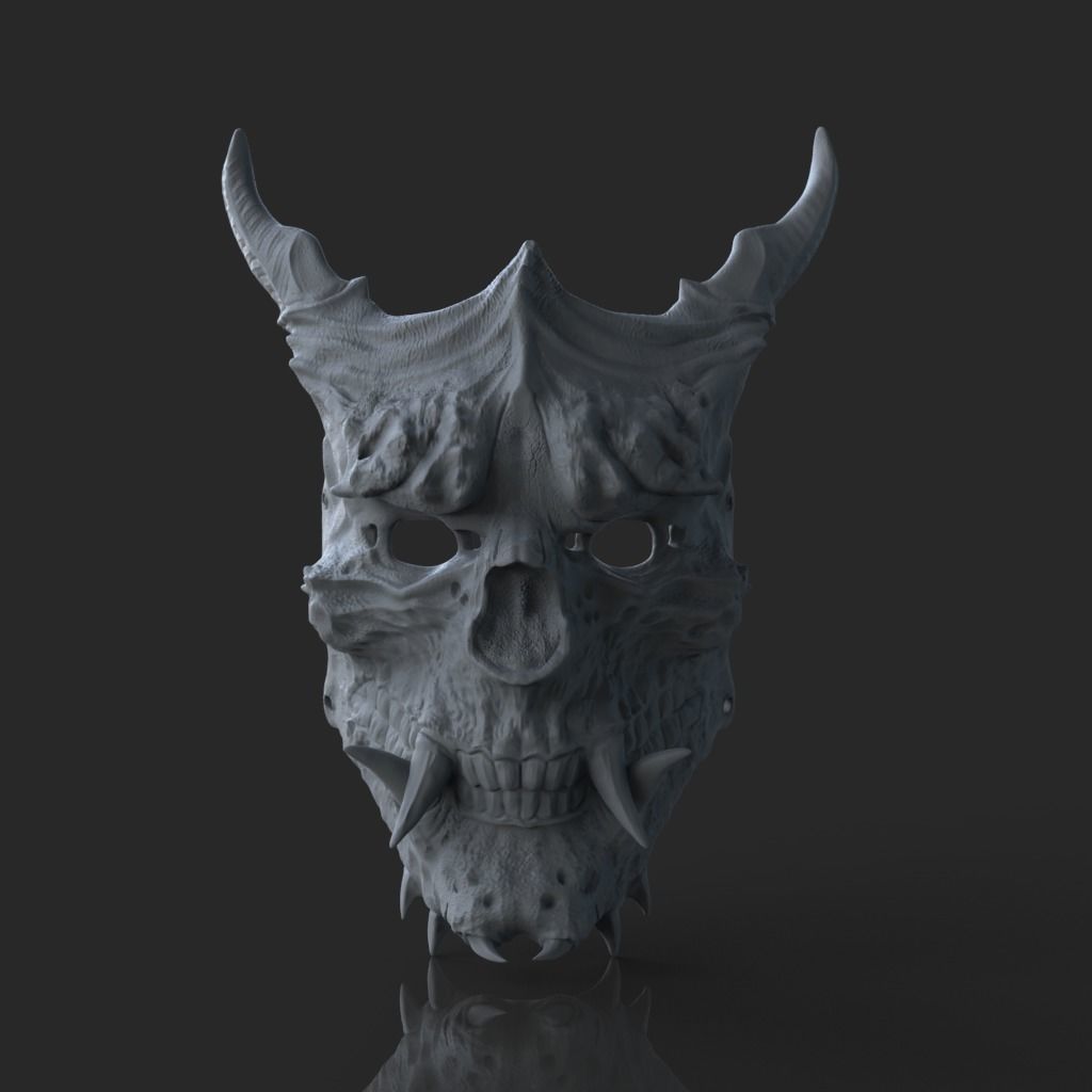 Oni Mask 3D print model_5